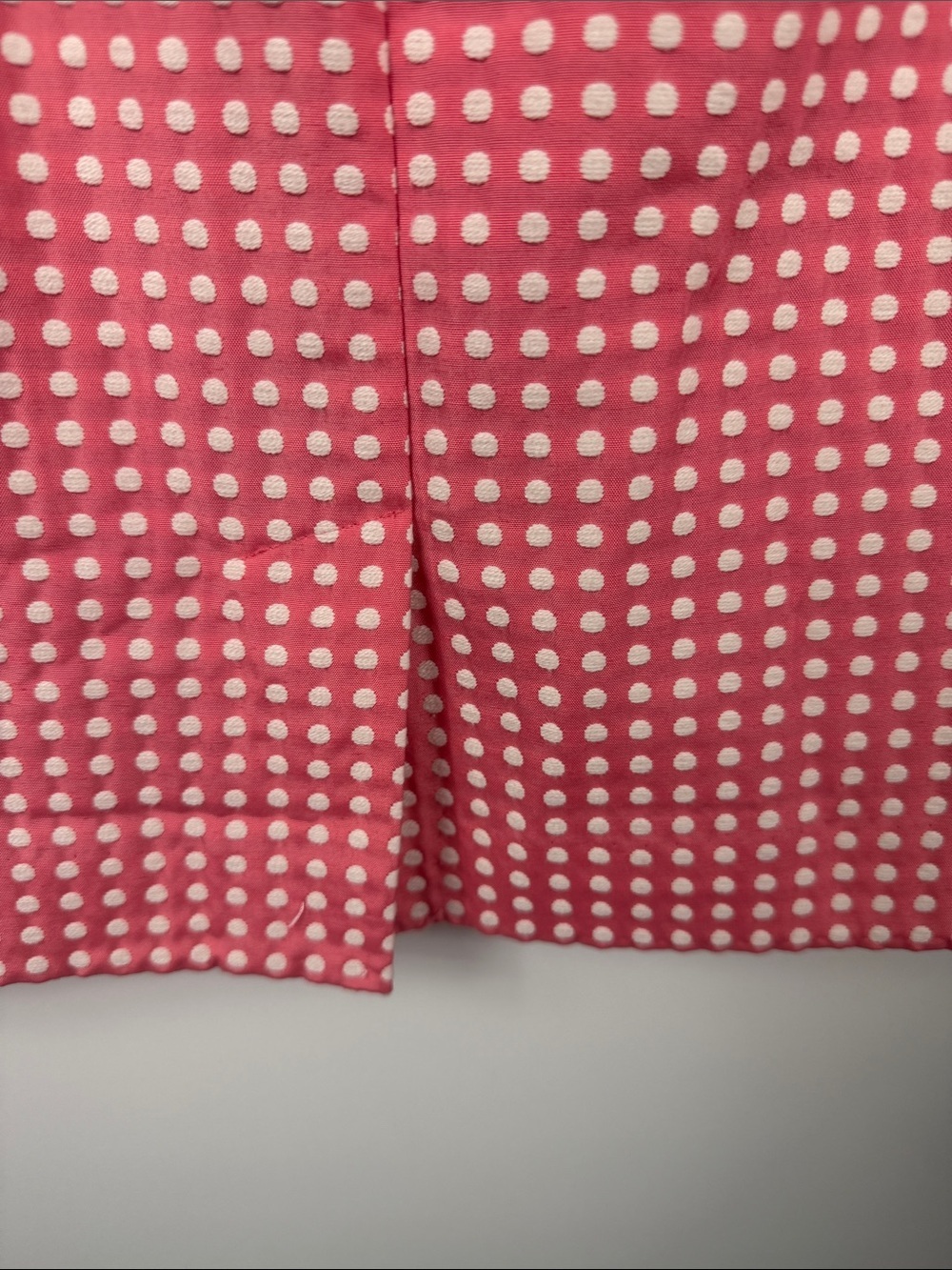 LOFT Pink Polka Dot Bow Waist Pencil Skirt Cotton Blend Size 6 - Picture 7 of 8